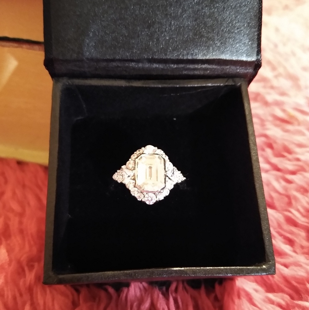 Moissanite and Sterling silver ring